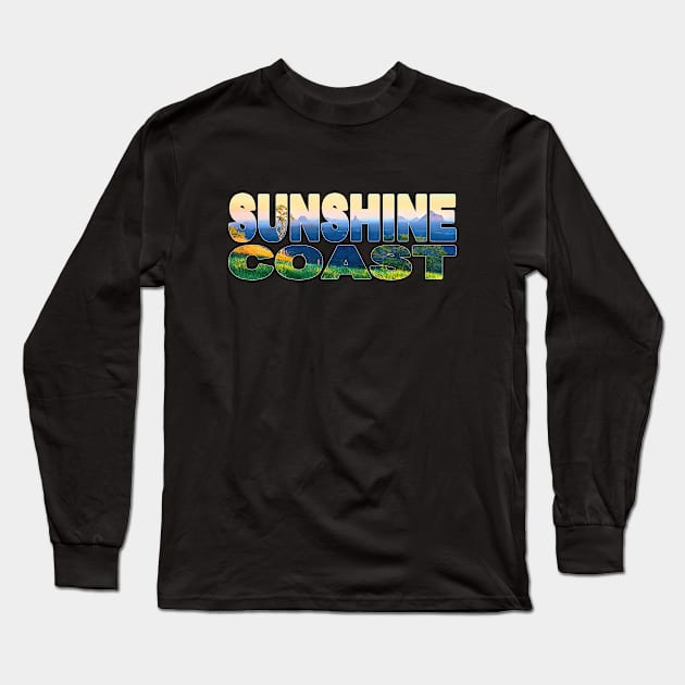 SUNSHINE COAST - Glasshouse Mountains Sunset One Tree Long Sleeve T-Shirt by TouristMerch